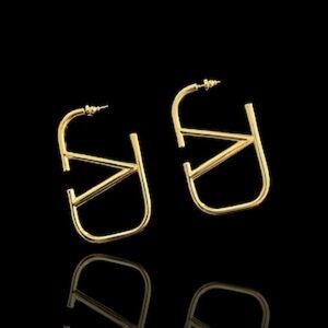 Elegant Gold Hoop Earrings 2 inch long